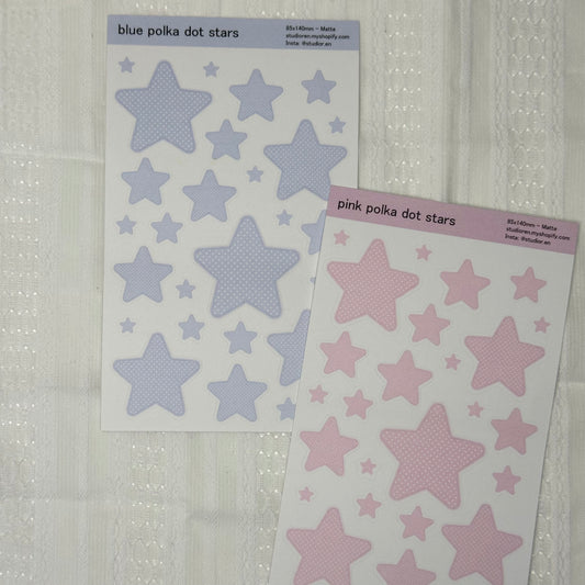 Polka dot stars sticker sheet