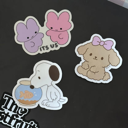 snoopy fishbowl sticker flake