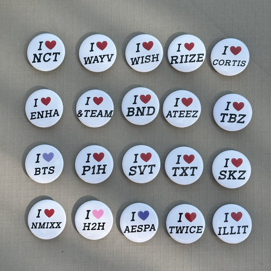 i heart ___ kpop mini badges