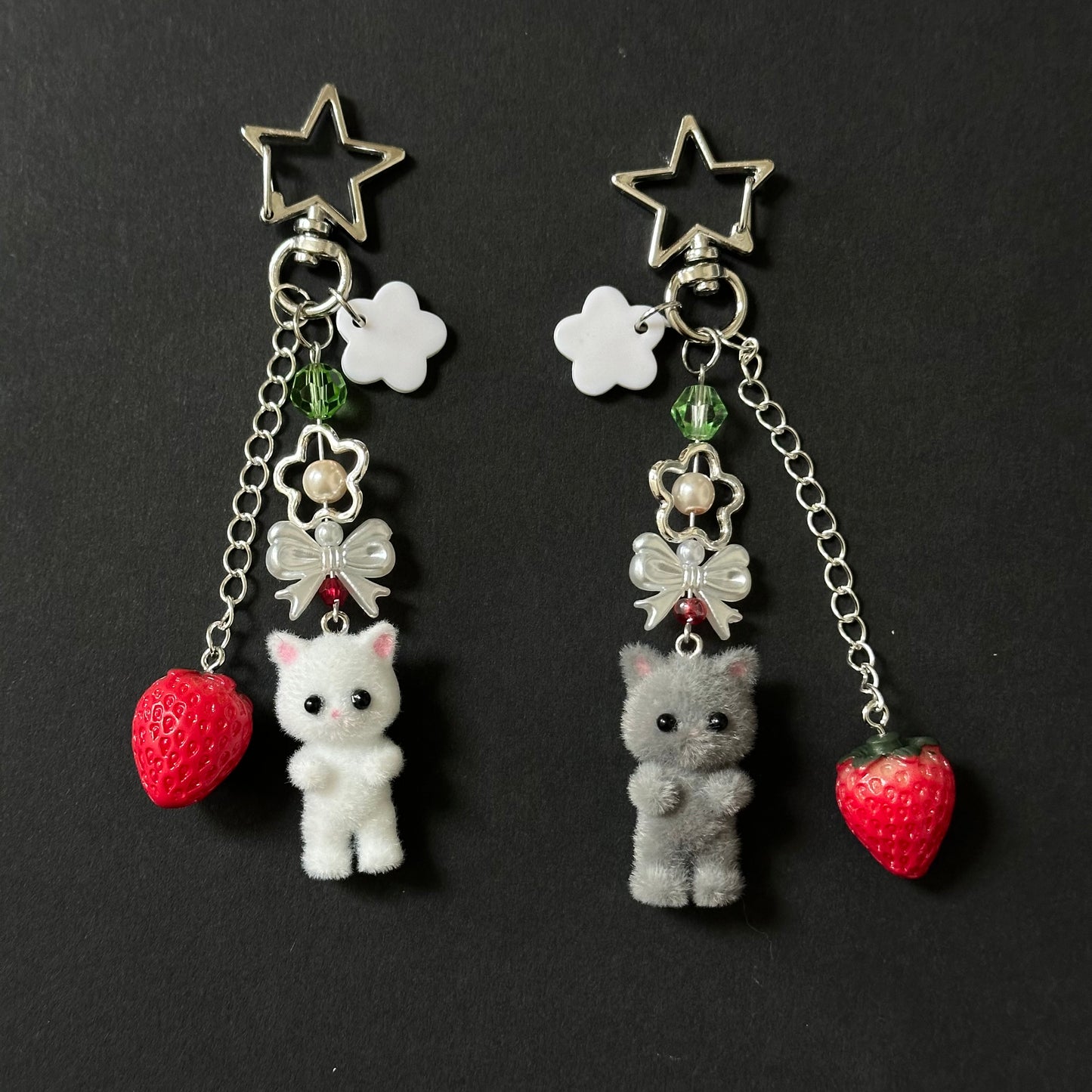 Strawberry cat  keychains