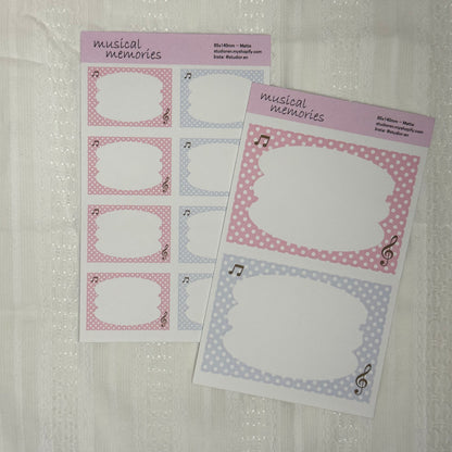 Musical memories frame sticker sheet