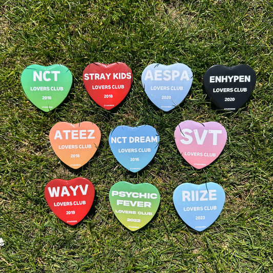 Kpop Lovers club heart badges