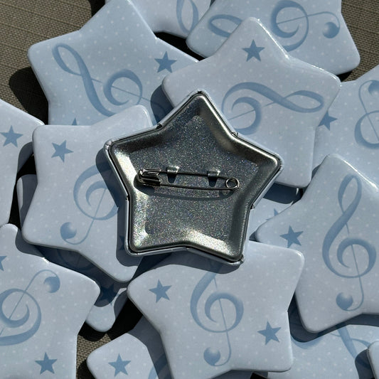 baby blue music star badge