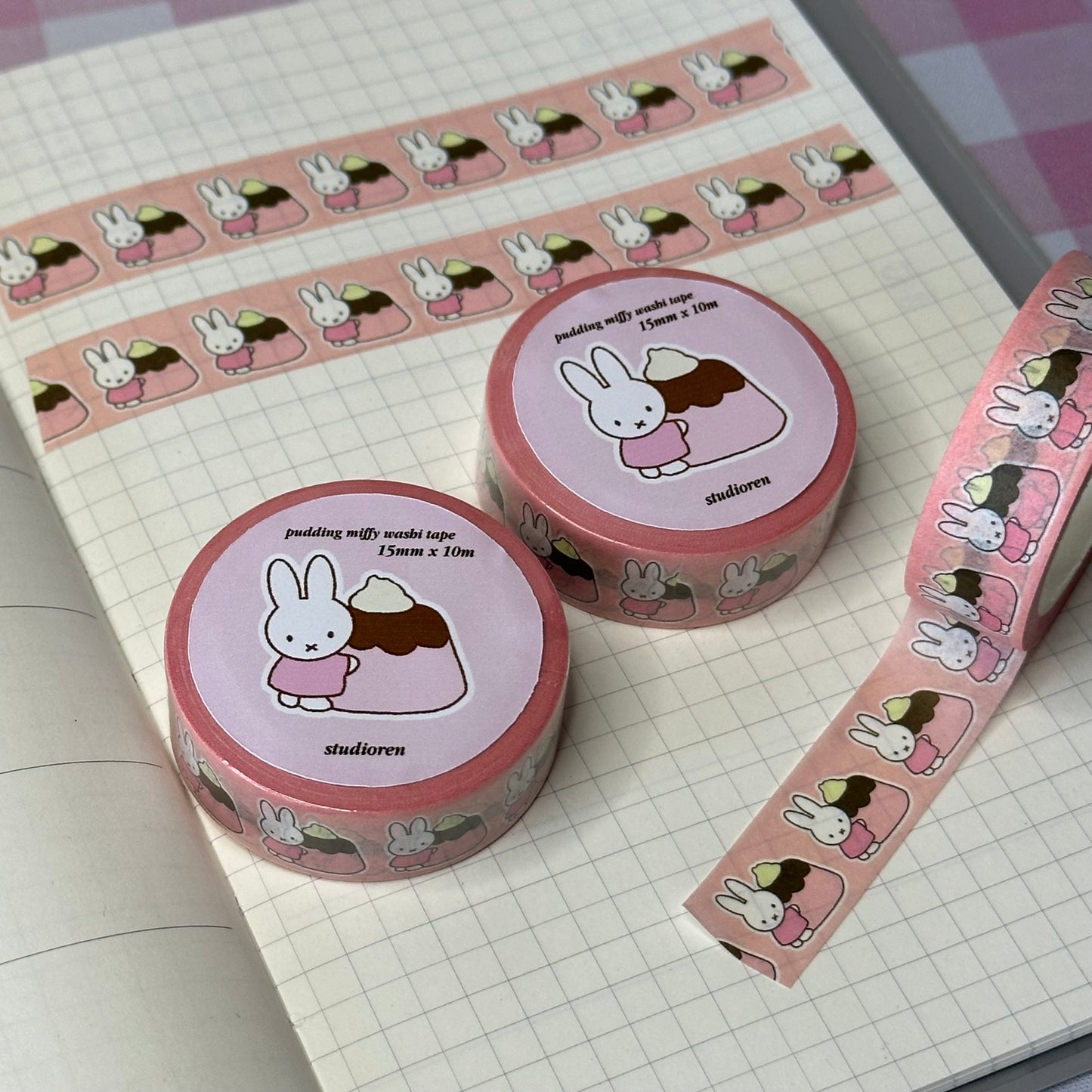 Miffy strawberry pudding washi tape