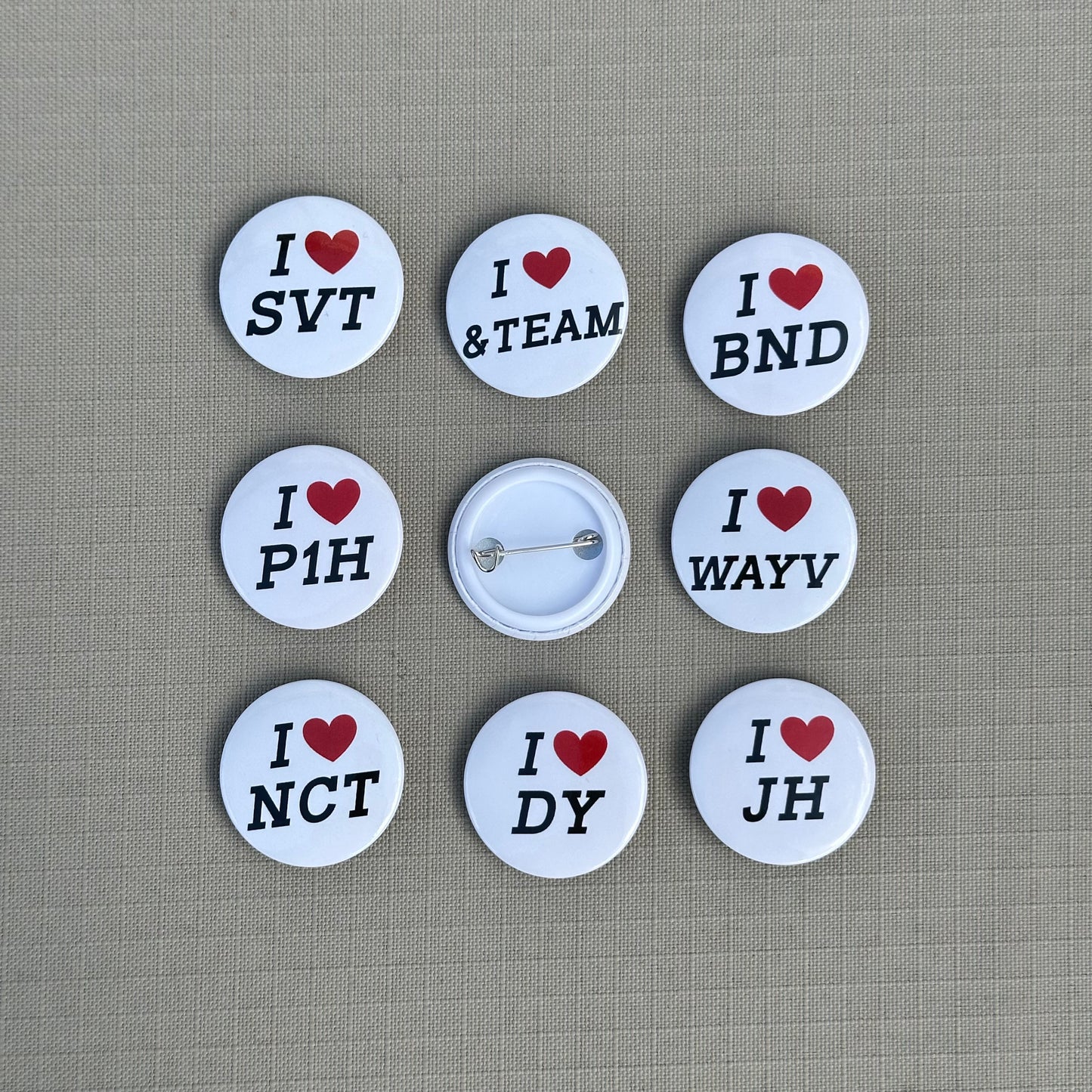 i heart ___ kpop mini badges