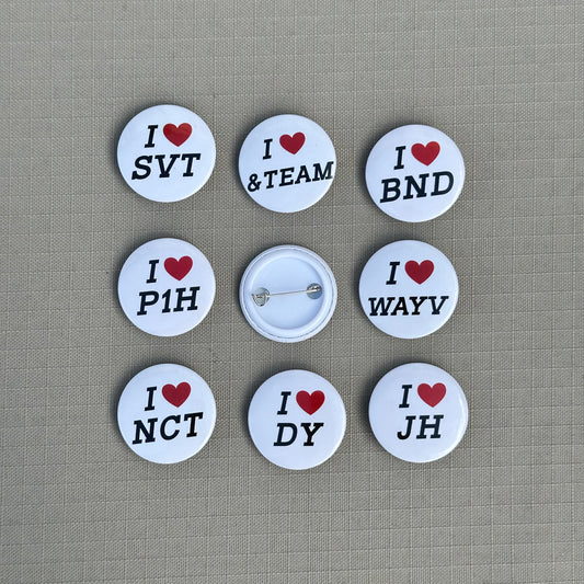 i heart ___ kpop mini badges