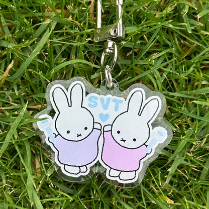 Carat Miffy Duo Glitter Epoxy Keychain