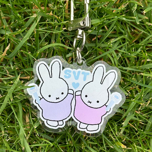 Carat Miffy Duo Glitter Epoxy Keychain