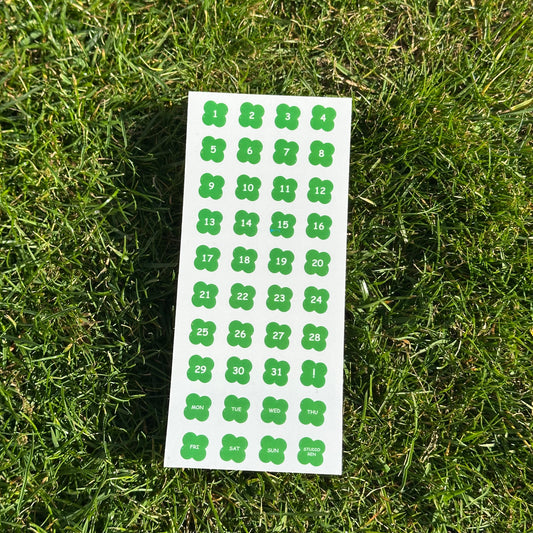 Clover numbers journal sticker sheet
