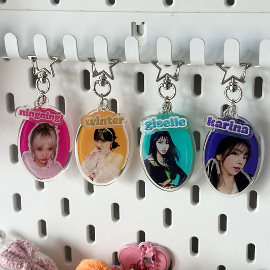 AESPA Member keyrings with name charms