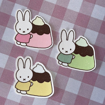 Pudding miffy glitter sticker flakes
