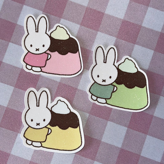Pudding miffy glitter sticker flakes