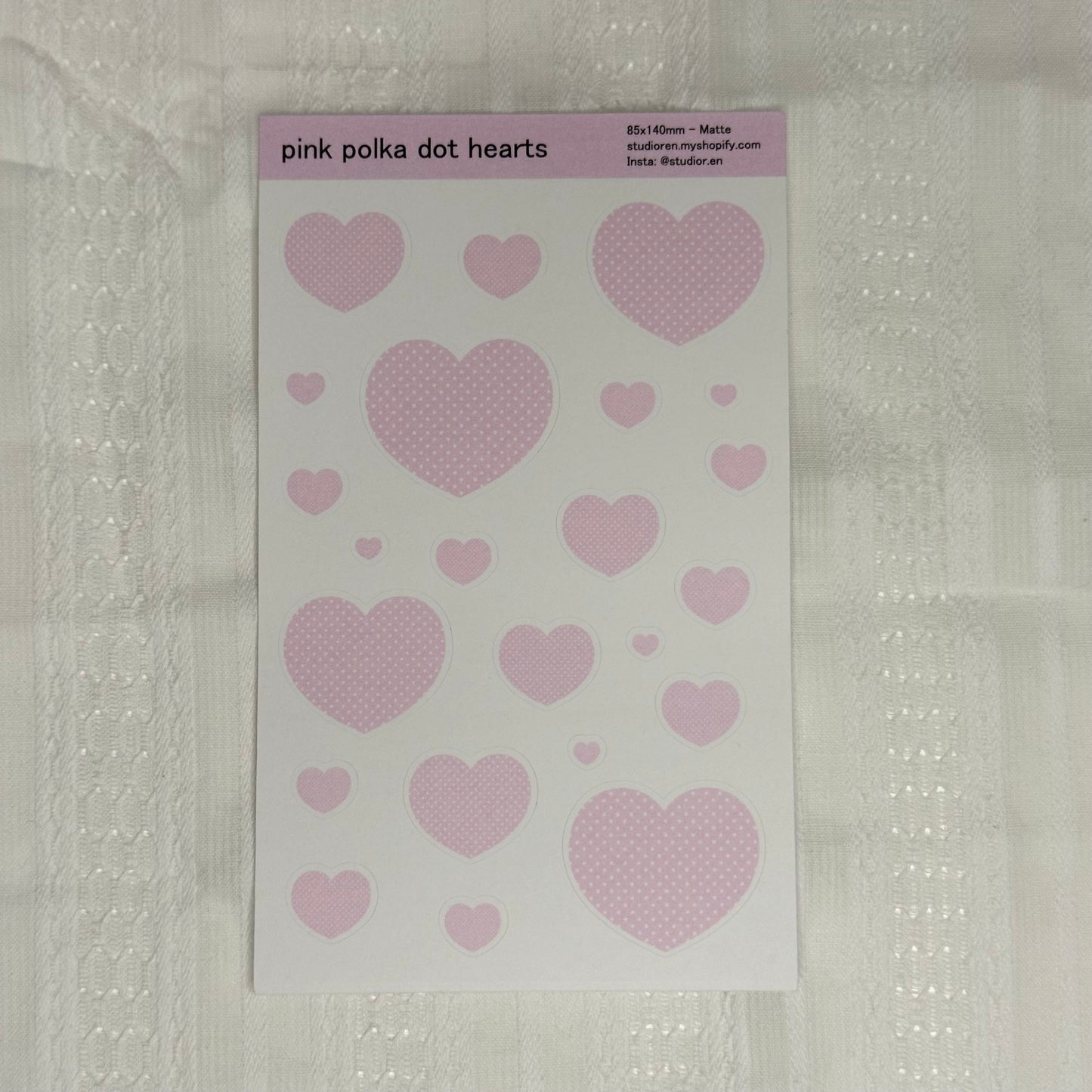 pink hearts sticker sheet