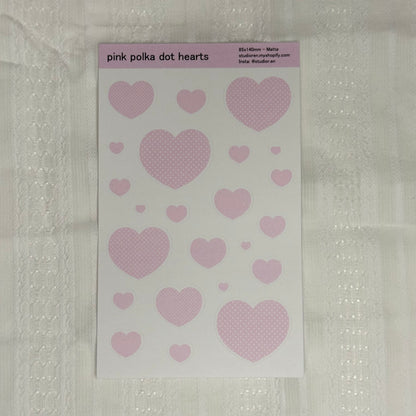 pink hearts sticker sheet