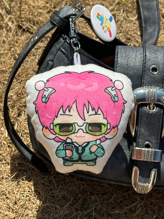 saiki pillow keychain