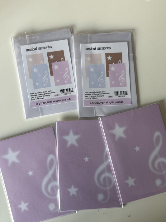 musical memories memo sheet pack