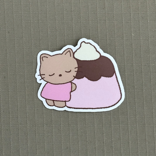 pudding cat pink sticker