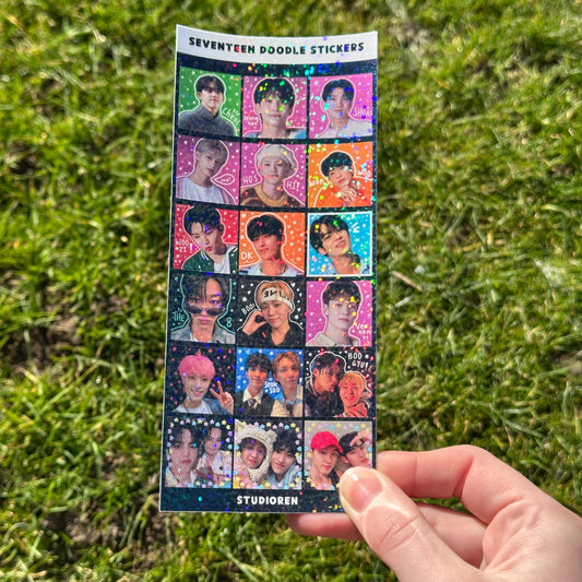 Seventeen glitter sticker sheets
