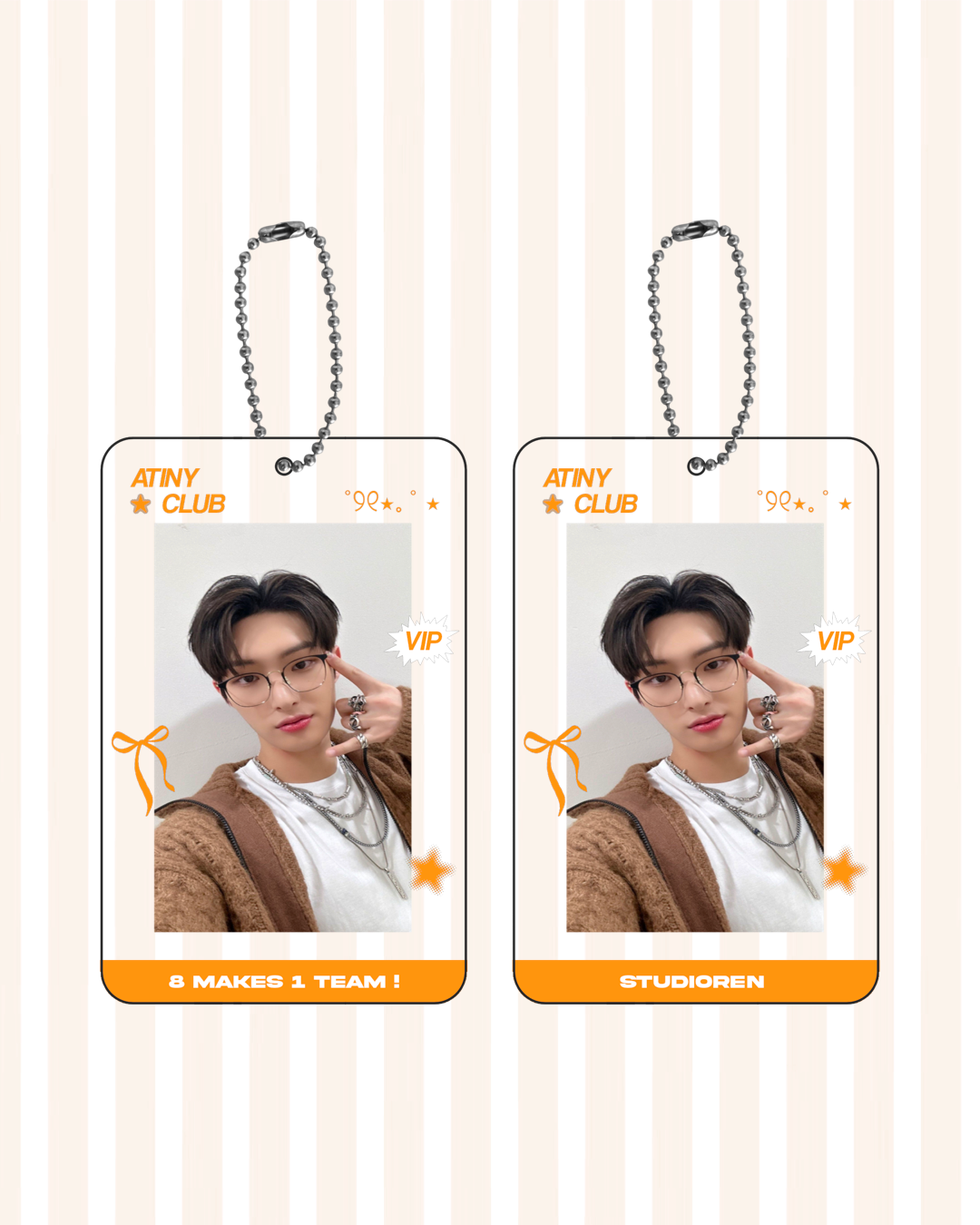 Ateez double sided transparent acrylic photocard holder