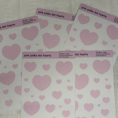 pink hearts sticker sheet