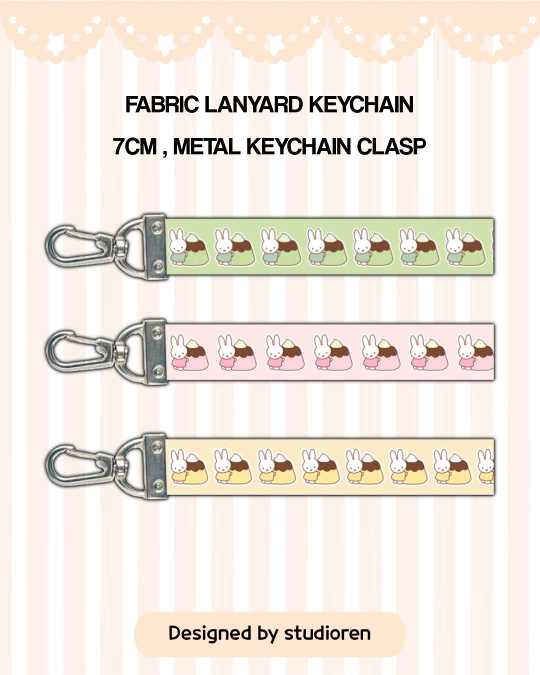 PREORDER Miffy pudding lanyard keychain