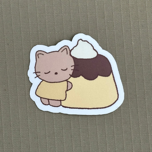 pudding cat yellow sticker