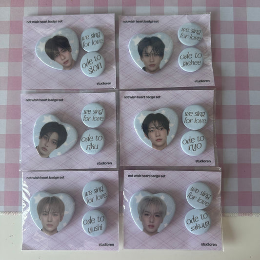 nct wish heart badge sets