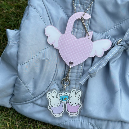 Angel Heart Lock Acrylic Carabiners