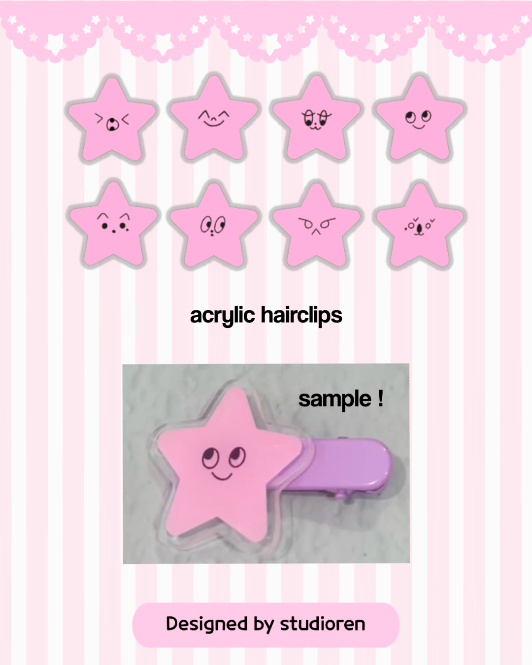 PREORDER nct 127 pink starfish hairclips