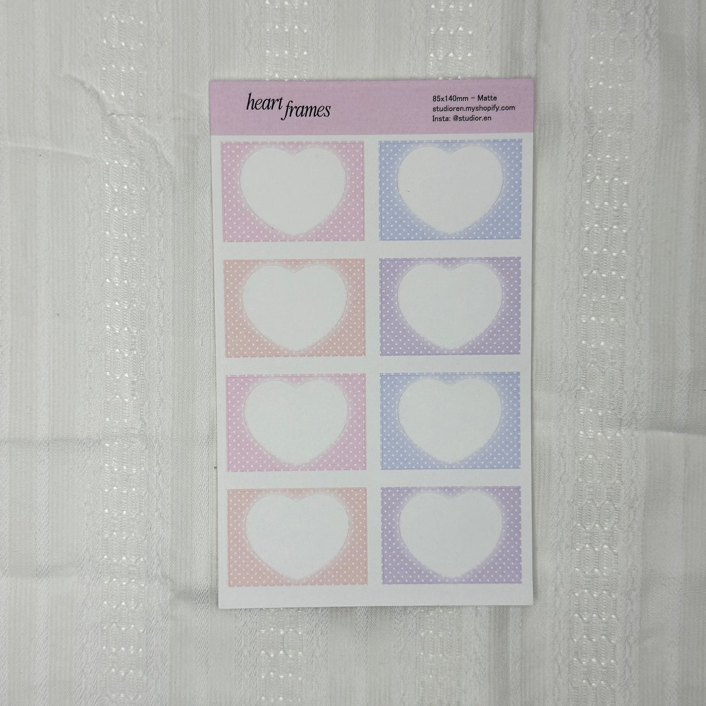 Heart frame sticker sheet