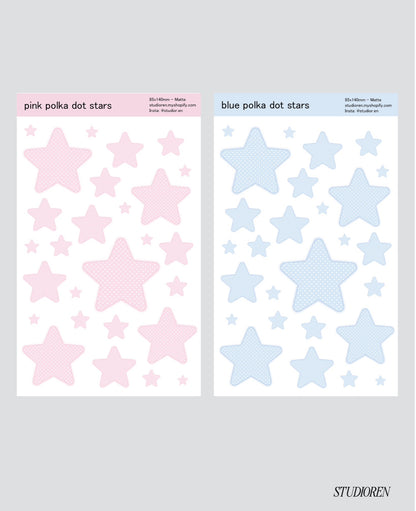Polka dot stars sticker sheet