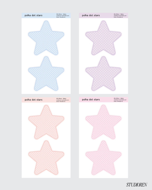 Pastel star background sticker sheets