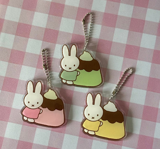 Pudding miffy acrylic keychains
