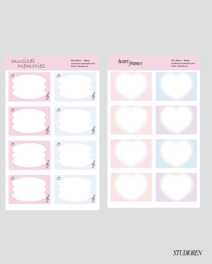Musical memories frame sticker sheet