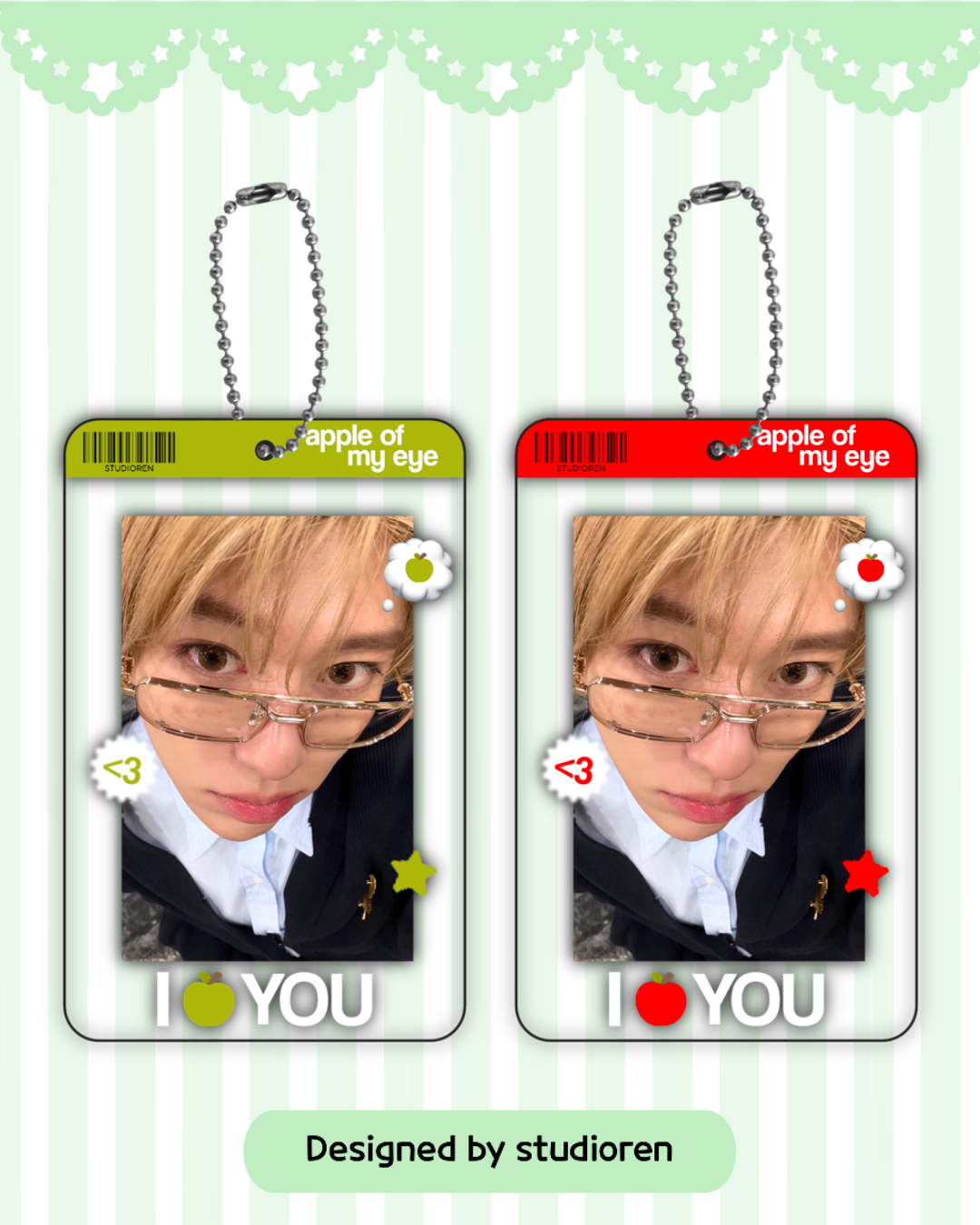 Apple of my eye double sided transparent acrylic photocard holder