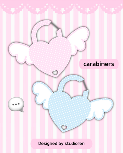 Angel Heart Lock Acrylic Carabiners