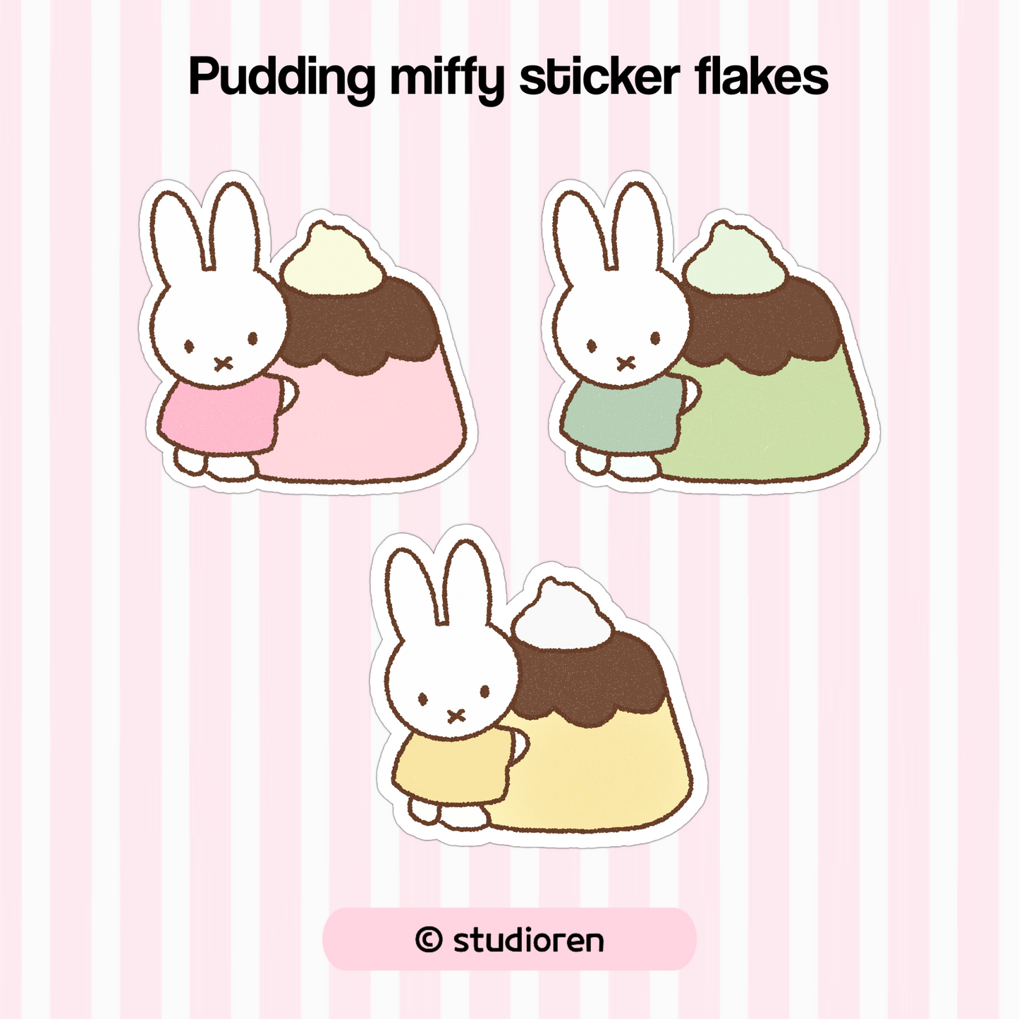 Pudding miffy glitter sticker flakes