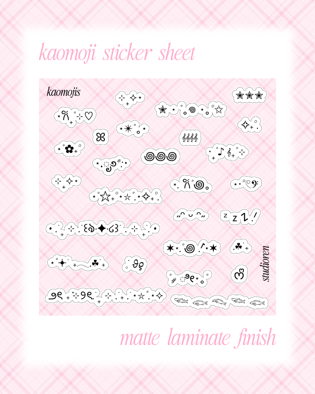 Kaomoji sticker sheet