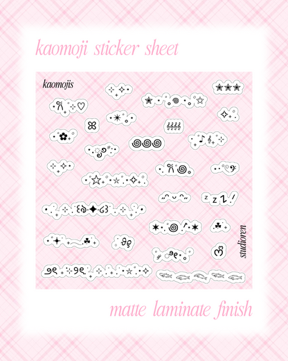 Kaomoji sticker sheet
