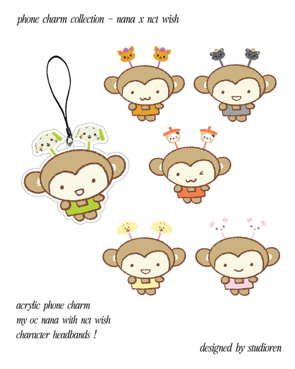 nana x nct wish phone charms