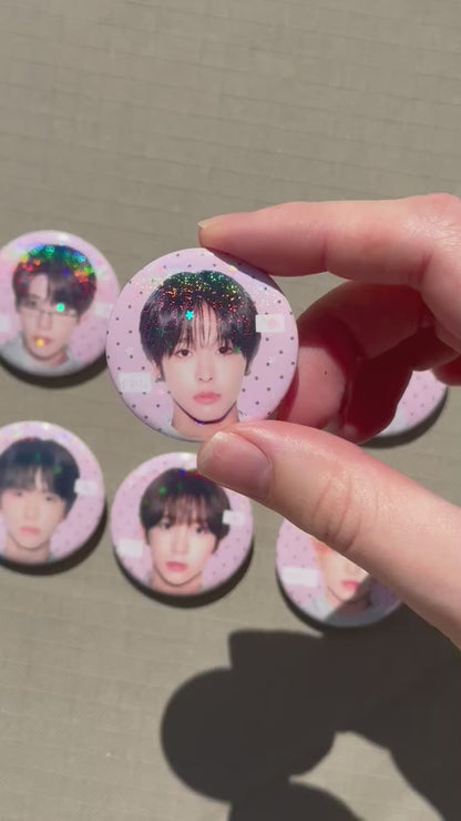 nct wish cupid glitter badges