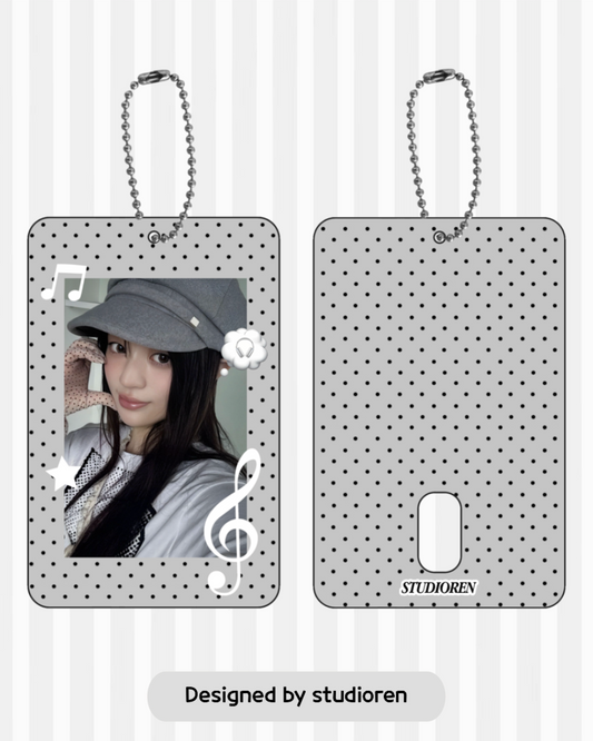PREORDER grey polka dot photocard holder